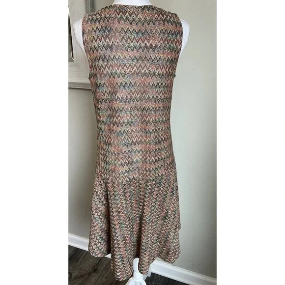Maeve Dress Zig Zag Knit Pink Olive Green Small S - Picture 2 of 4